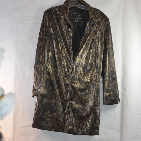 FUDA New York Animal Print Rain/Weather Coat SZ L - Picture 1 of 9